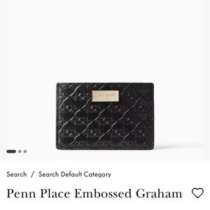 NWT Kate Spade ♠️ Penn Place Embossed Graham card holder (black)